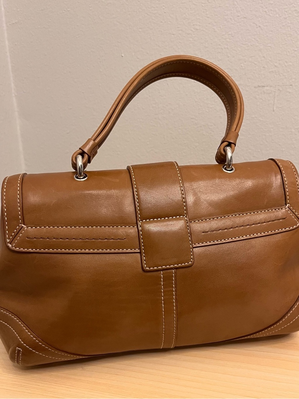 Vintage Coach Leather Soho Rare Tan Top Handle Hand Bag Purse - Picture 2 of 14